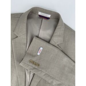 Izod Blazer Mens 52R Beige Linen Blend Sport Coat Suit Jacket Two Button NEW